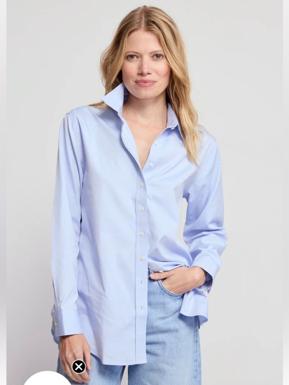 NWT The Jet Set Boyfriend Shirt in Blue Dawn - Picture 5 of 15